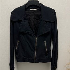 Mike & Chris Black Women's Sweatshirt Moto Style Jacket